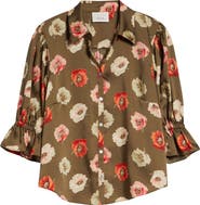 Cinq à Sept Fiona Floating Poppies Button-Up Top