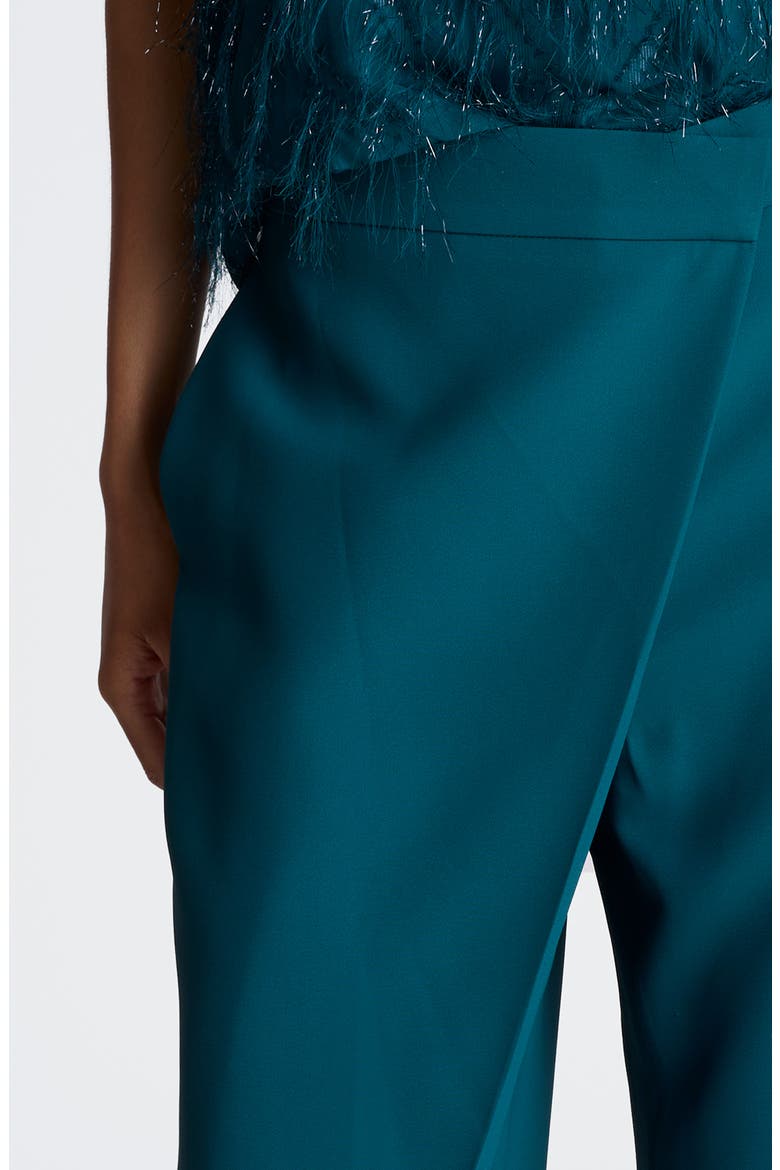 Asymmetrical Crossover Wide Leg Pants, Alternate, color, TEAL DUSK