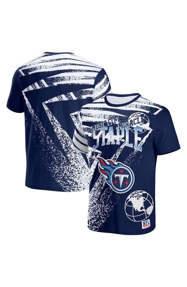 STAPLE Men's NFL x Staple Navy Tennessee Titans All Over Print T-Shirt, Main, color, 