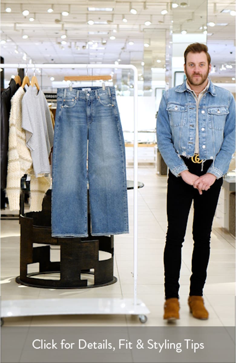 Sasha Distressed Wide Leg Ankle Jeans, sales video thumbnail