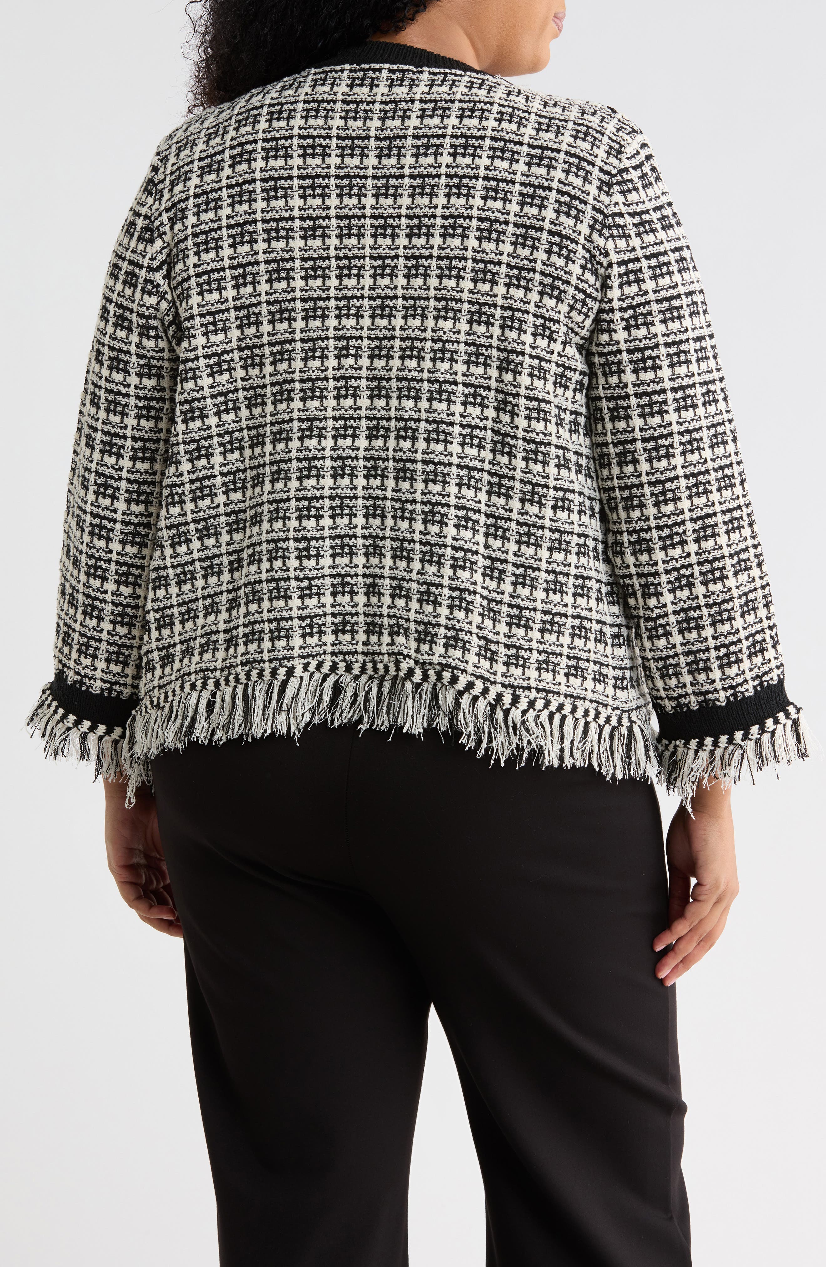 Tweed Fringe Cardigan