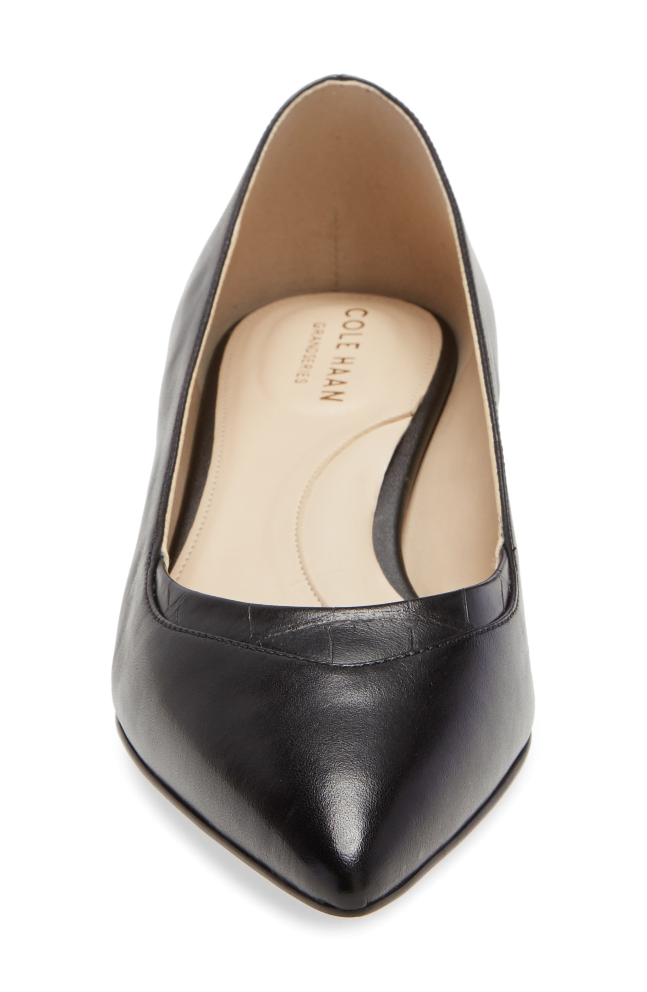 Vail Pointed Toe Skimmer Flat, Alternate, color, BLACK LEATHER