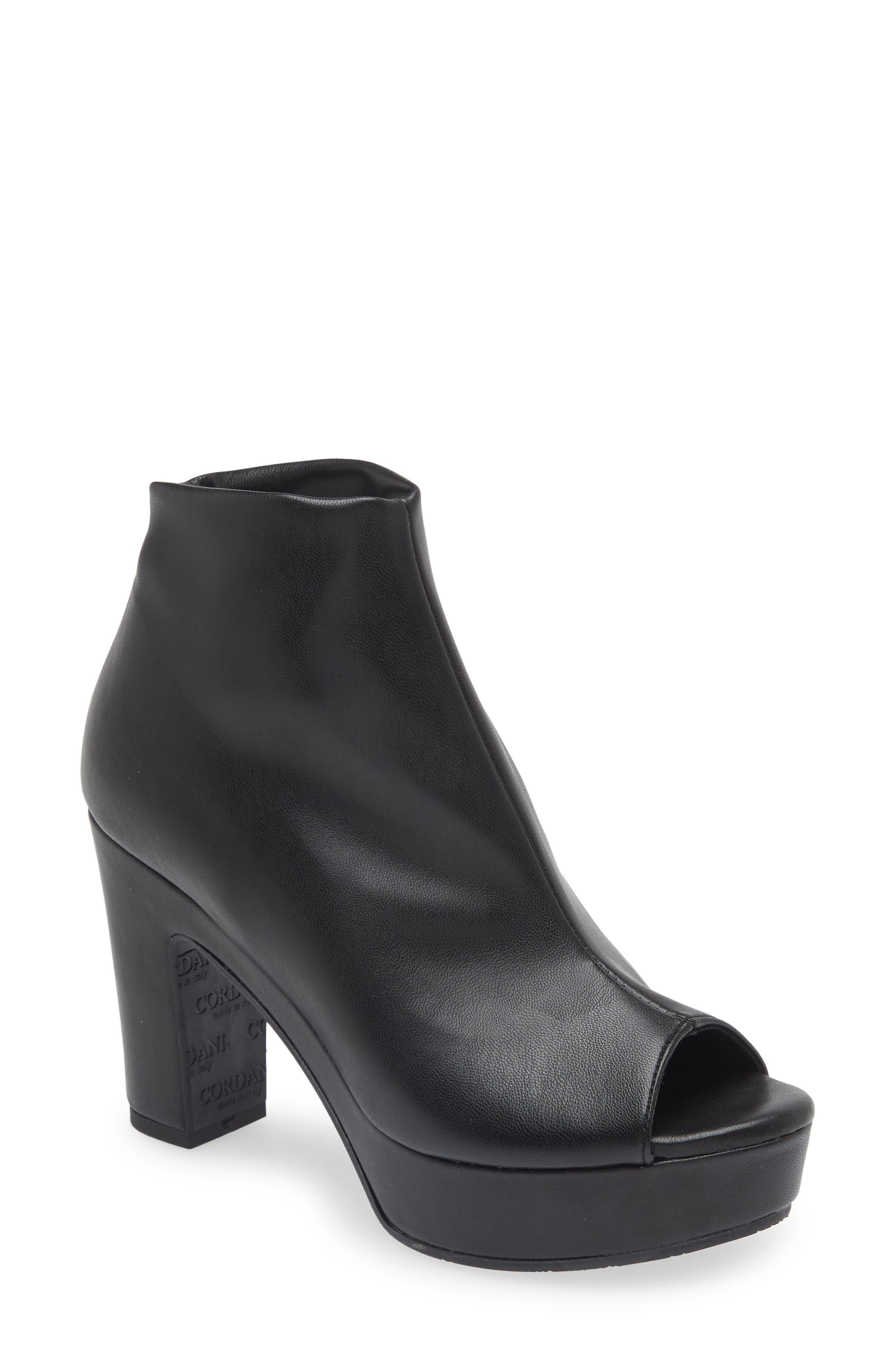 Cordani Tyra Peep Toe Platform Bootie, Main, color, Nappa Nero