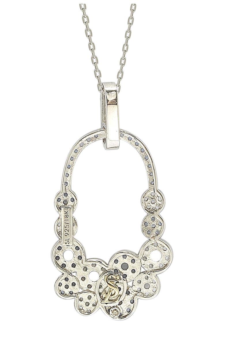 SUZY LEVIAN Blue Sapphire, Created White Sapphire, & Brown Diamond Pendant Necklace - 0.02ct., Alternate, color, Blue