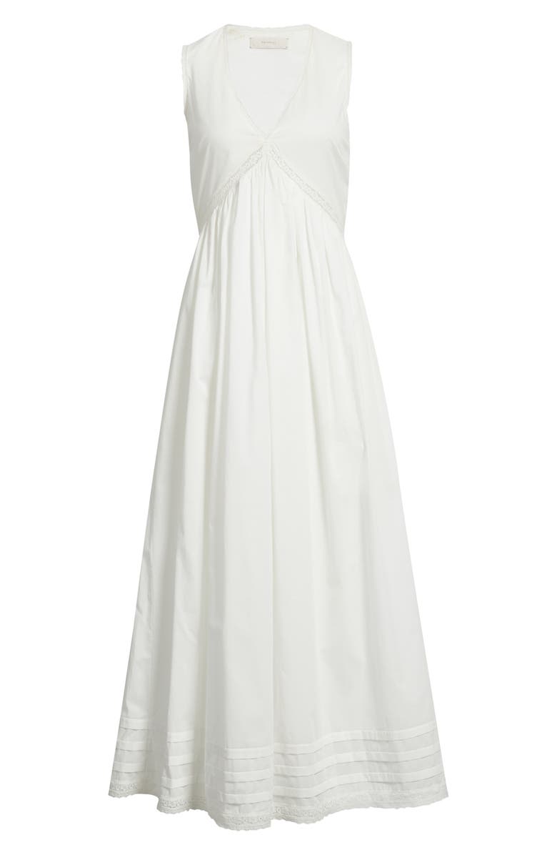 Faithfull the Brand Fiora Lace Detail Cotton Maxi Dress, Alternate, color, Fresco Lace White