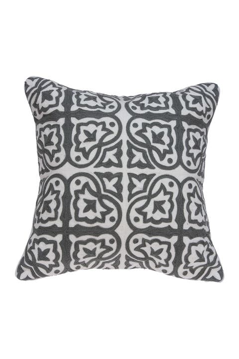 Heera Traditional Pillow - 20" x 20" - Grey