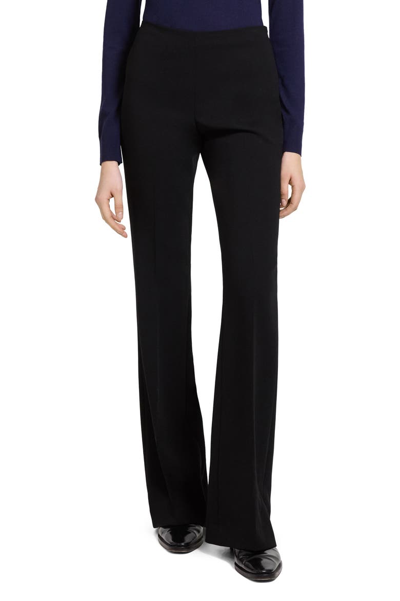 Demitria Essential Crepe Flare Leg Pants, Main, color, BLACK - 001