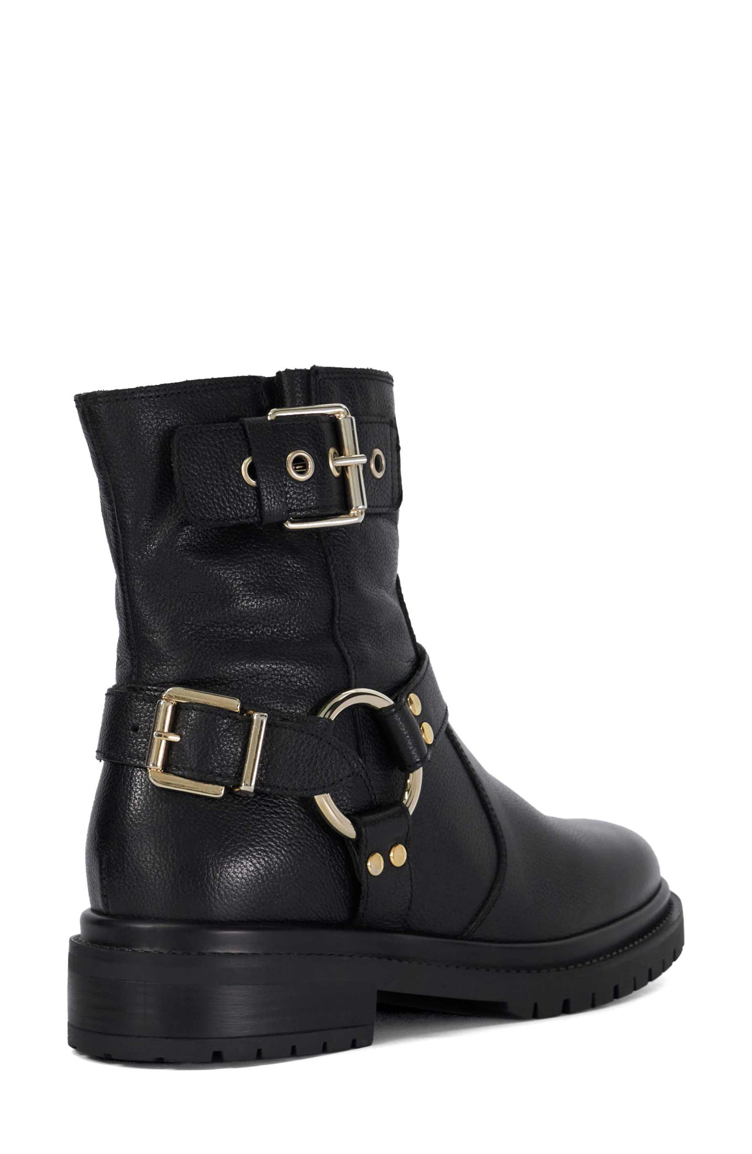 Dune London Piton Bootie, Alternate, color, Black-Leather