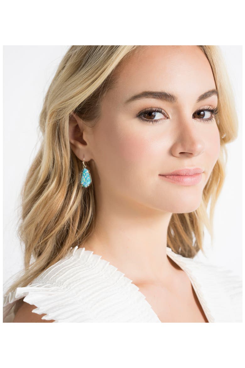 'Camelia' Drop Earrings, Alternate, color, AQUA KYOCERA OPAL/ GOLD