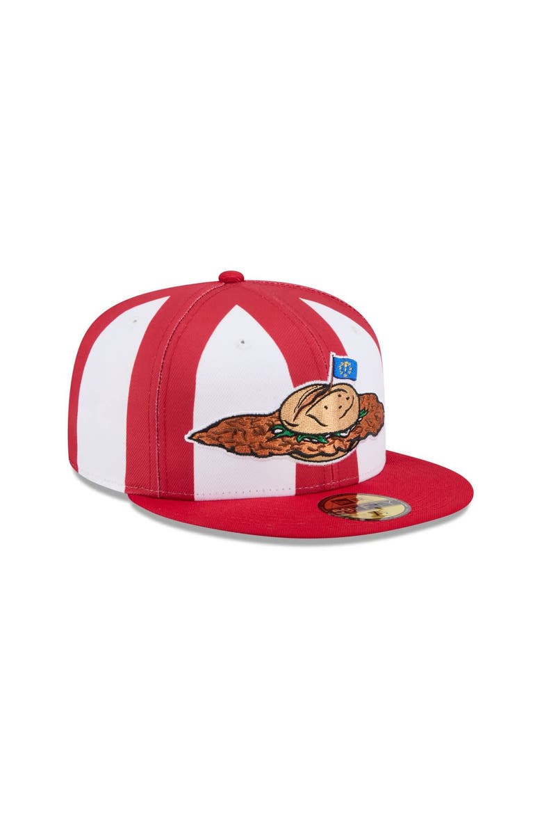 Men's New Era  Red Fort Wayne TinCaps Theme Nights 59FIFTY Fitted Hat, Alternate, color, Red