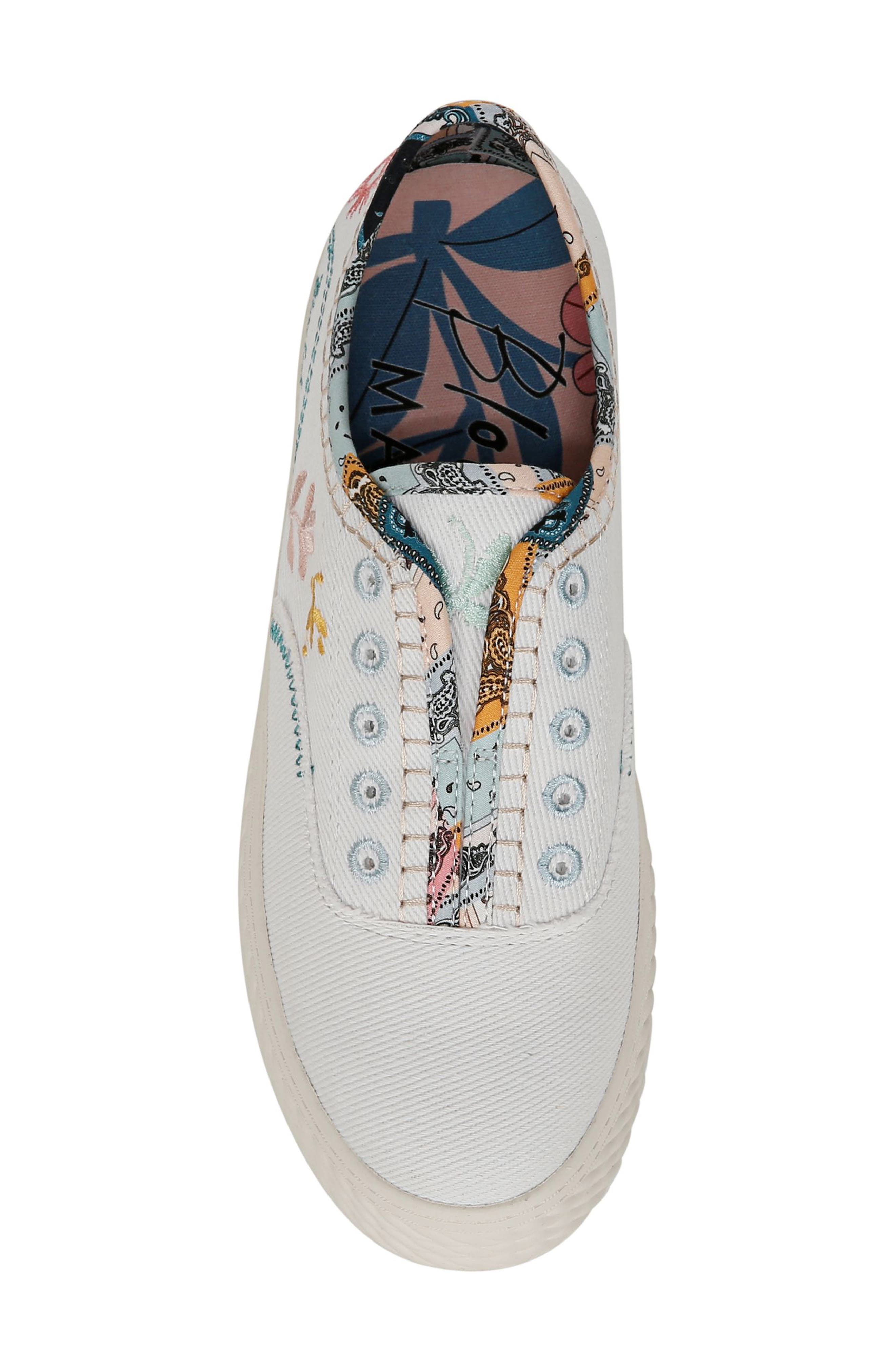 Blowfish Malibu Super Sweet Embroidered Sneaker, Alternate, color, White Twill Fabric