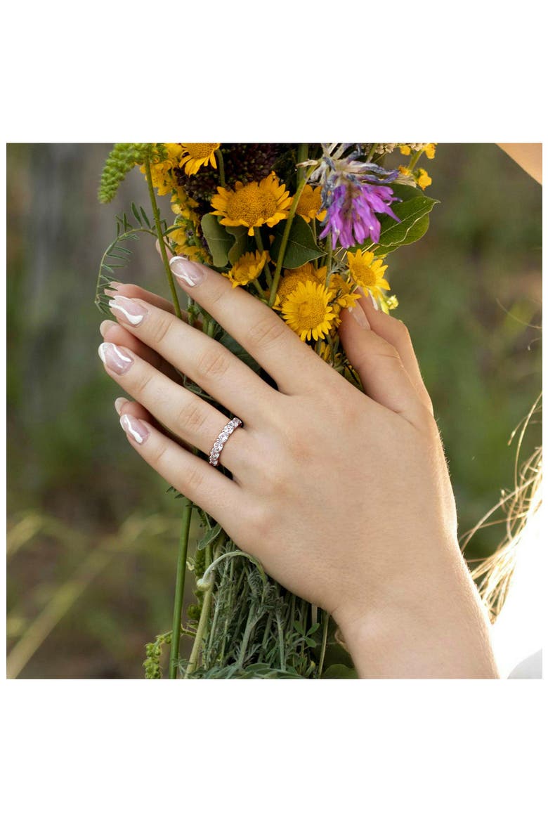 Created White Sapphire Band Ring, Alternate, color, WHITE