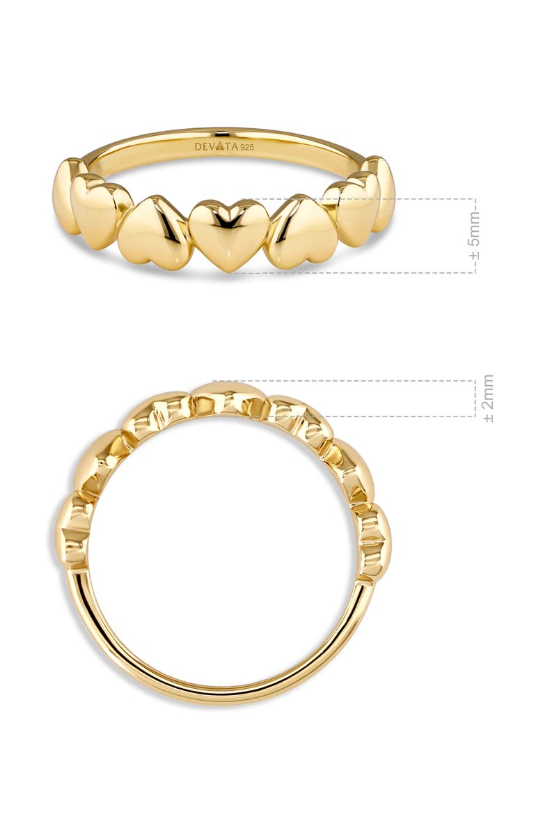 DEVATA Sweet Heart Ring in Gold Plated Sterling Silver, Alternate, color, Yellow Gold