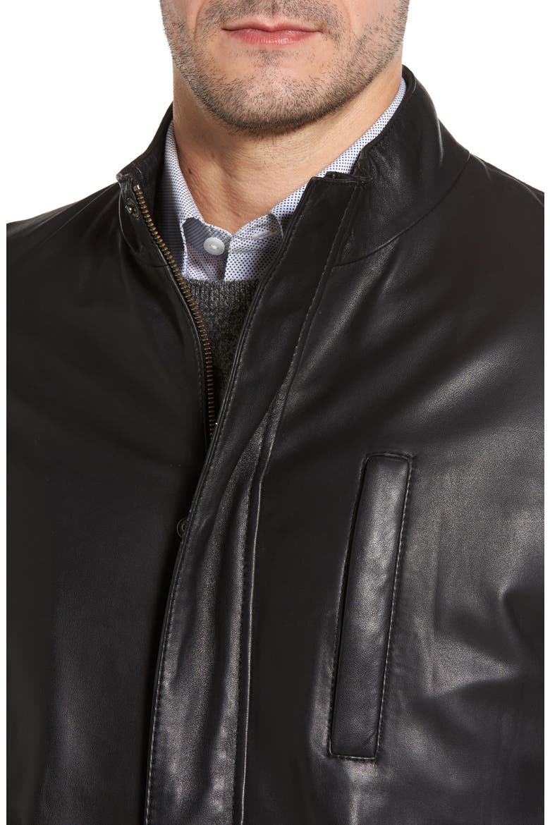 Field Leather Jacket, Alternate, color, BLACK