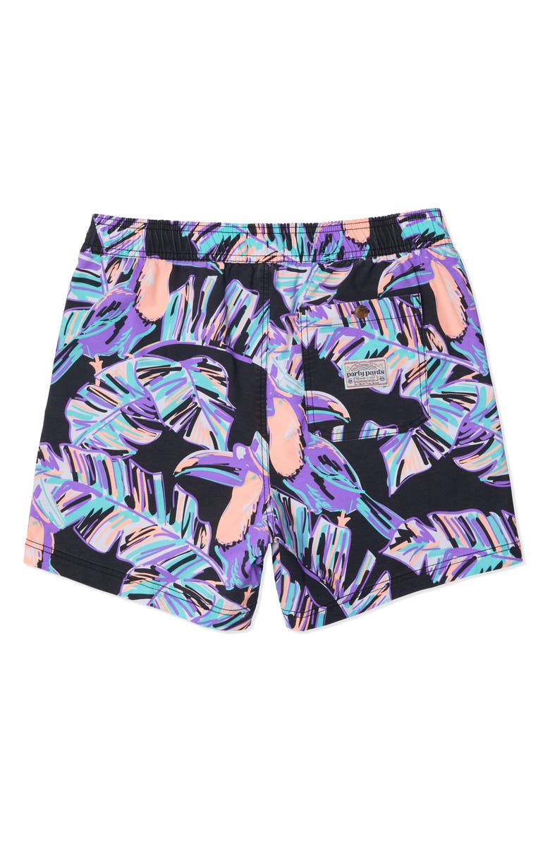Party Pants Captain Toucan Swim Trunks, Alternate, color, Black