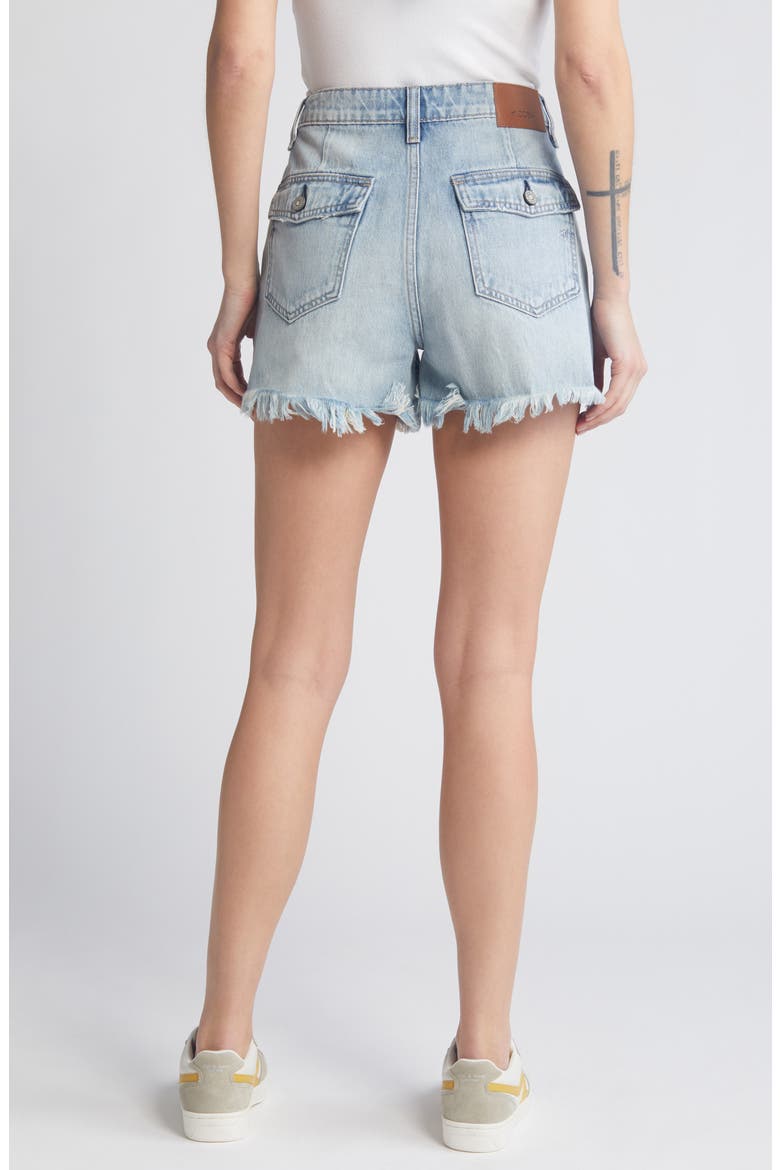 High Waist Cutoff Mom Shorts, Alternate, color, LIGHT WASH