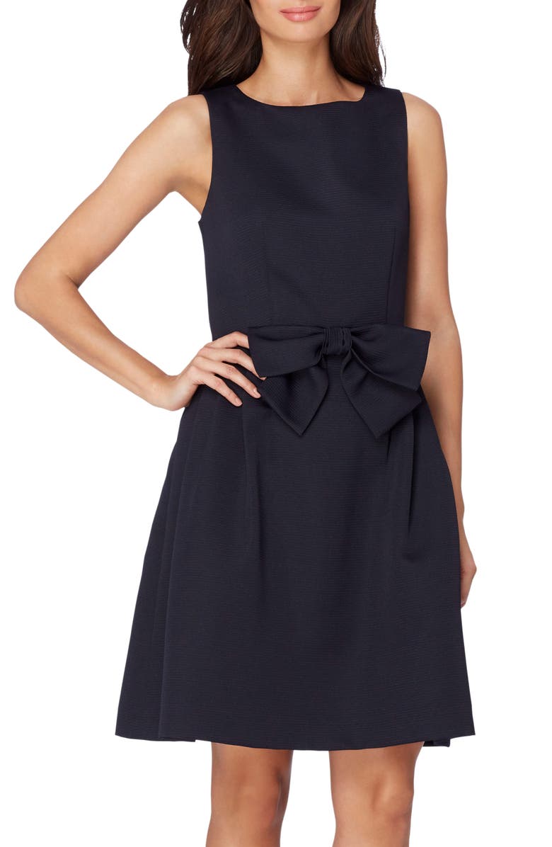Tahari Bow Fit & Flare Dress, Main, color, 