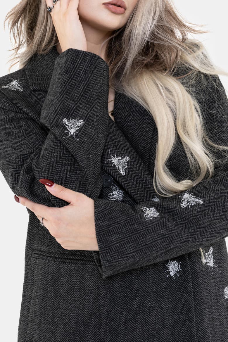 Chrysina Sequin Embellished Blazer, Alternate, color, Grey