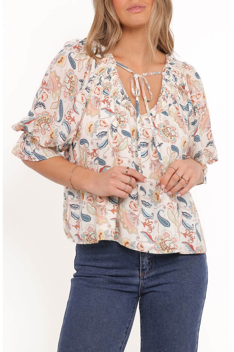 Sonia Paisley Floral Puff Sleeve Top, Main, color, PAISLEY