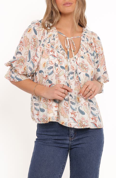Sonia Paisley Floral Puff Sleeve Top