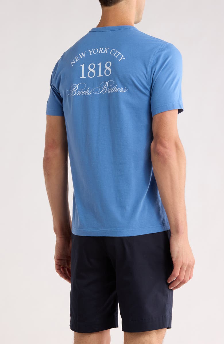 Brooks Brothers Cotton Jersey Pocket T-Shirt, Alternate, color, Blue Multi