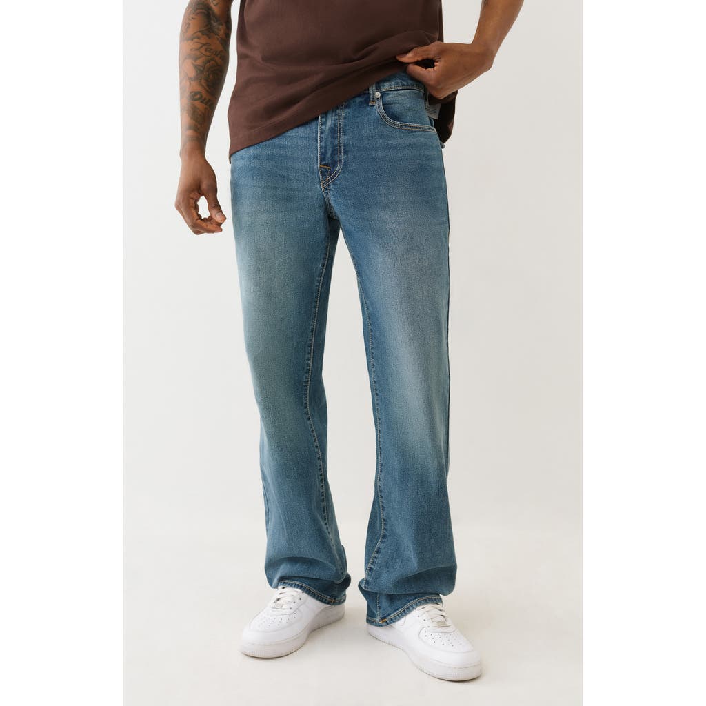True Religion Billy Flap Relaxed Bootcut Jeans In Brown