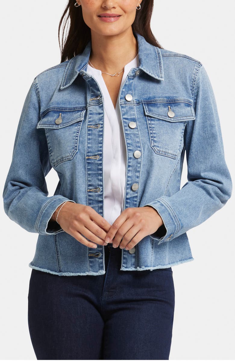 NYDJ Frayed Denim Jacket, Main, color, 