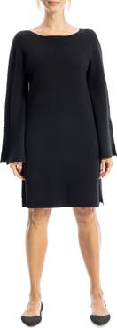 MAX STUDIO Boat Neck Flare Sleeve Sweater Dress