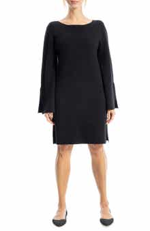 MAX STUDIO Boat Neck Flare Sleeve Sweater Dress
