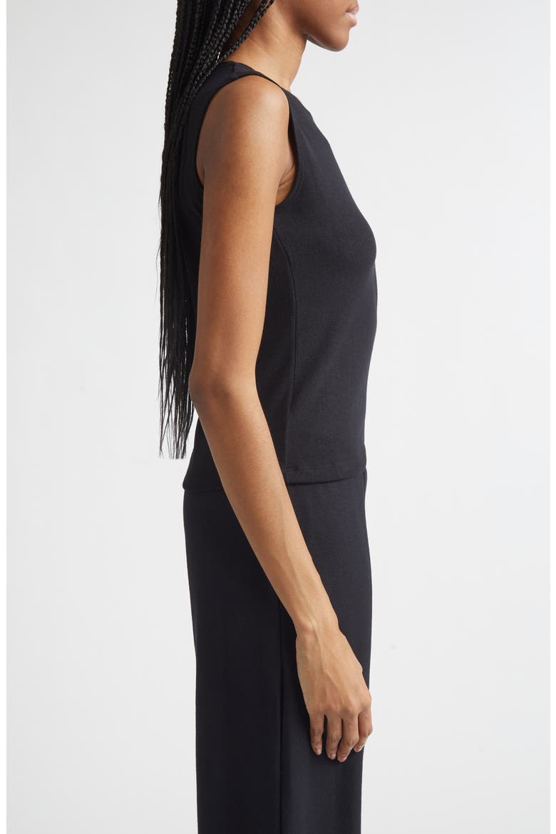 Lauren Short Sleeve Crewneck Tank, Alternate, color, BLACK
