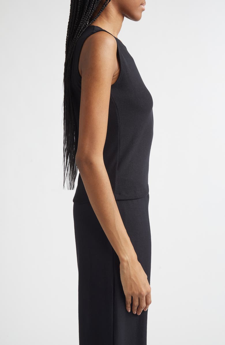 LESET Lauren Short Sleeve Crewneck Tank, Alternate, color, Black