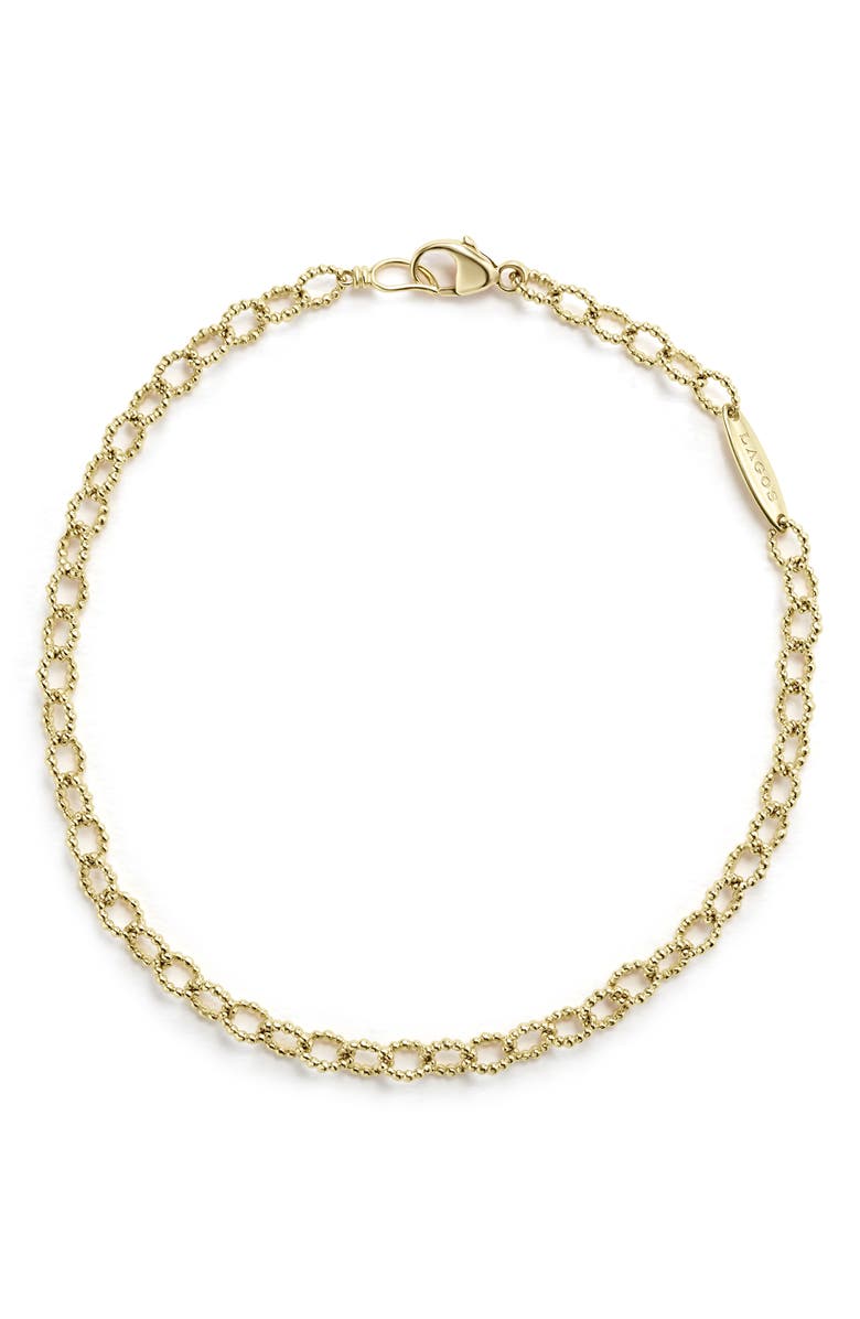 LAGOS Signature Caviar Link Bracelet, Alternate, color, Gold