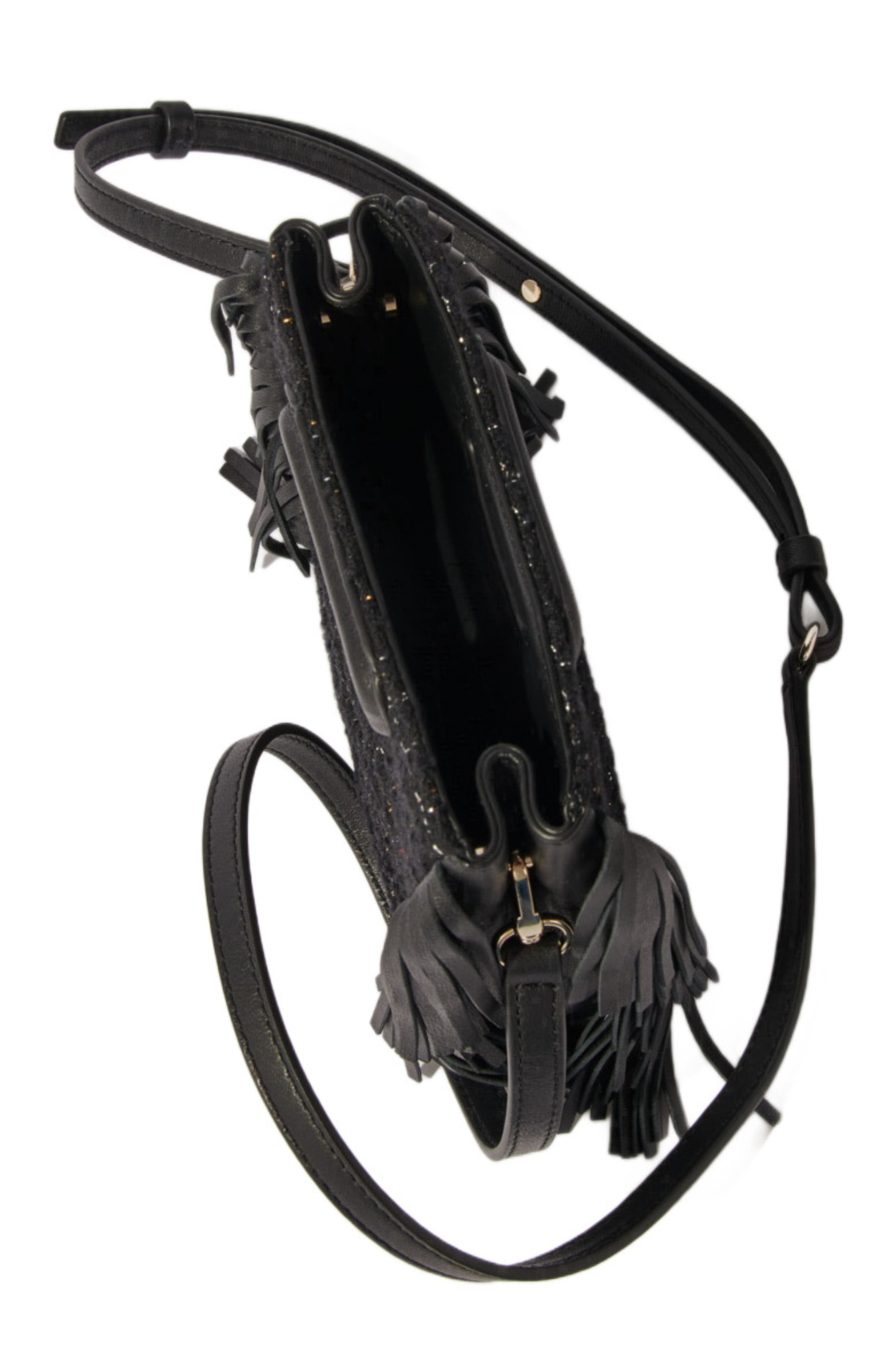 maje Quilted tweed mini M bag, Alternate, color, 