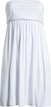 24seven Comfort Apparel Strapless Jersey Midi Dress