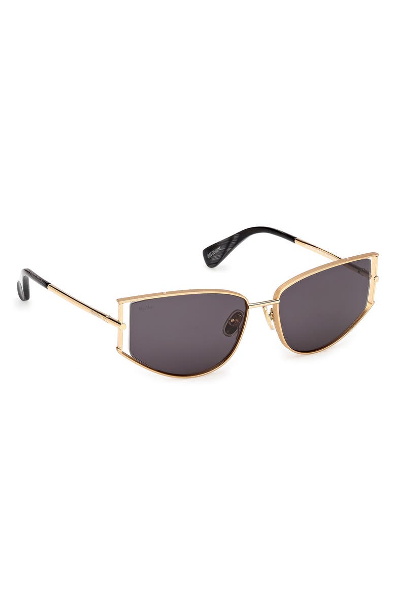 Max Mara Menton 58mm Cat Eye Sunglasses, Alternate, color, Deep Gold/ Black Horn/ Smoke