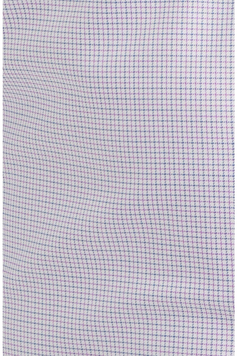 Trim Fit Mini Grid Textured Cotton Dress Shirt, Alternate, color, WHITE/ PURPLE