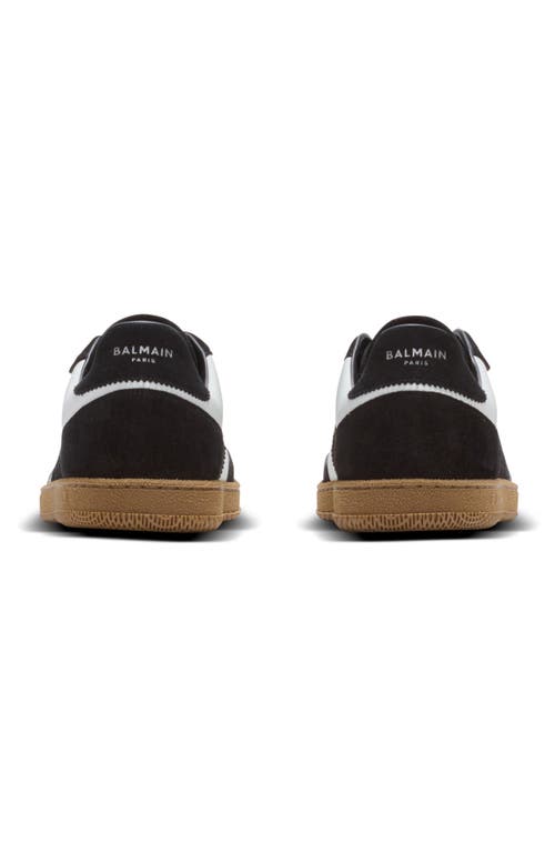 Balmain Swan Trainers In Calfskin And Suede In Black