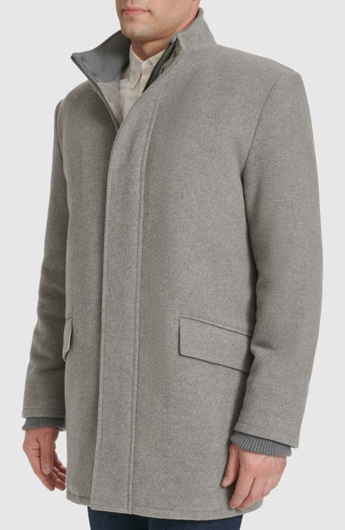 Cole Haan Signature Stand Collar Wool Blend Car Coat In Gray