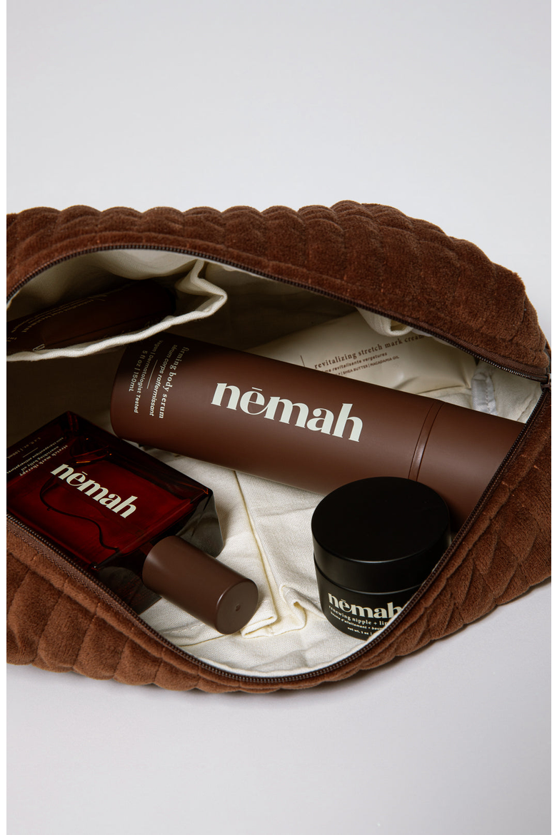 The Velvet Beauty Bag, Alternate, color, Brown
