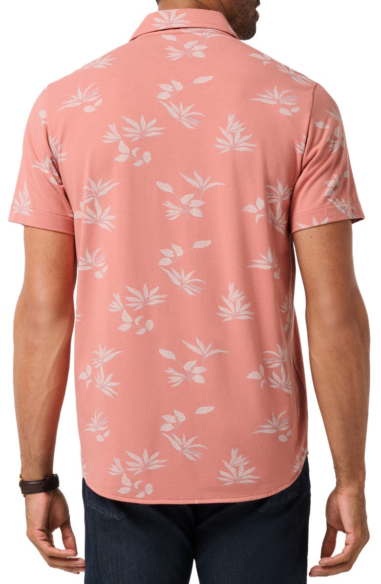 TravisMathew Comfortknit Yoyage Short Sleeve Button-Up Shirt, Alternate, color, Brick Dust