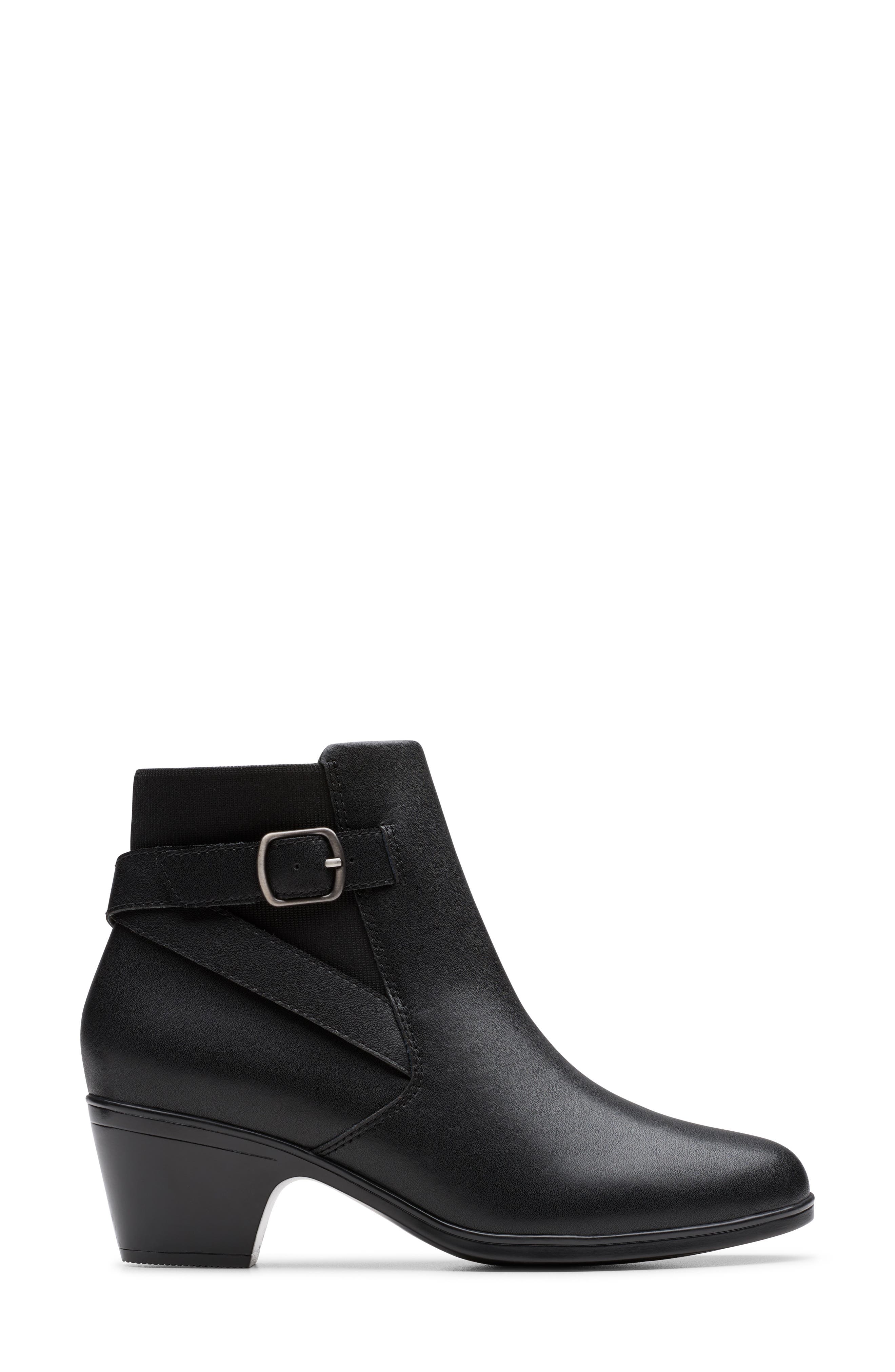 Clarks<sup>®</sup> Emily2 Lux Ankle Boot, Alternate, color, Black Leather