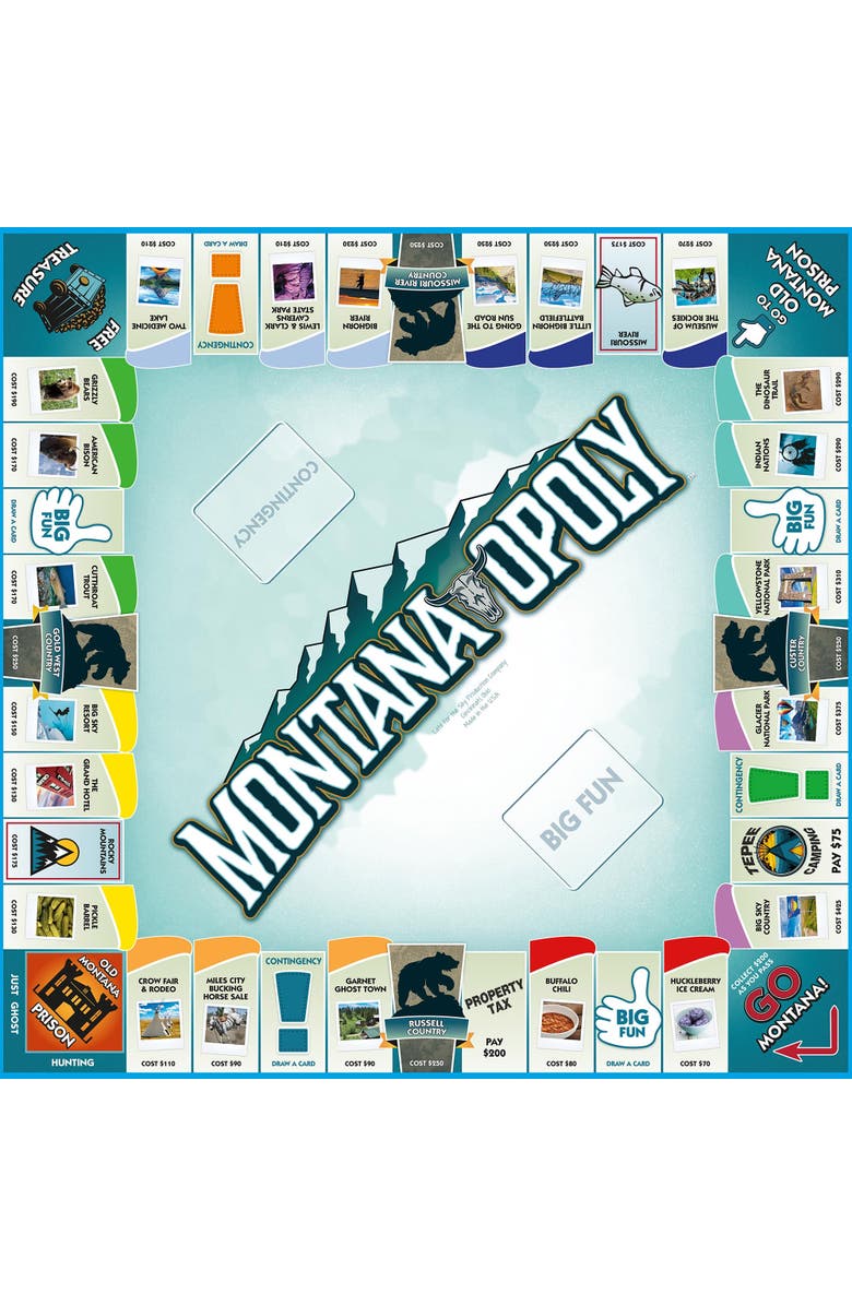 Late for the Sky Montanaopoly Monopoly Board Game, Alternate, color, Multicolored