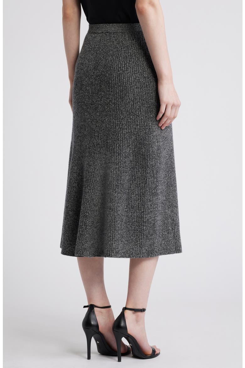 Femi Knit Cashmere Blend Skirt, Alternate, color, HEATHER BLACK