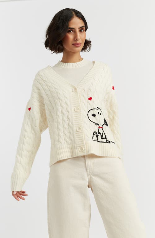 Chinti & Parker X Snoopy Peanuts Cable-knit Cardigan In Multi