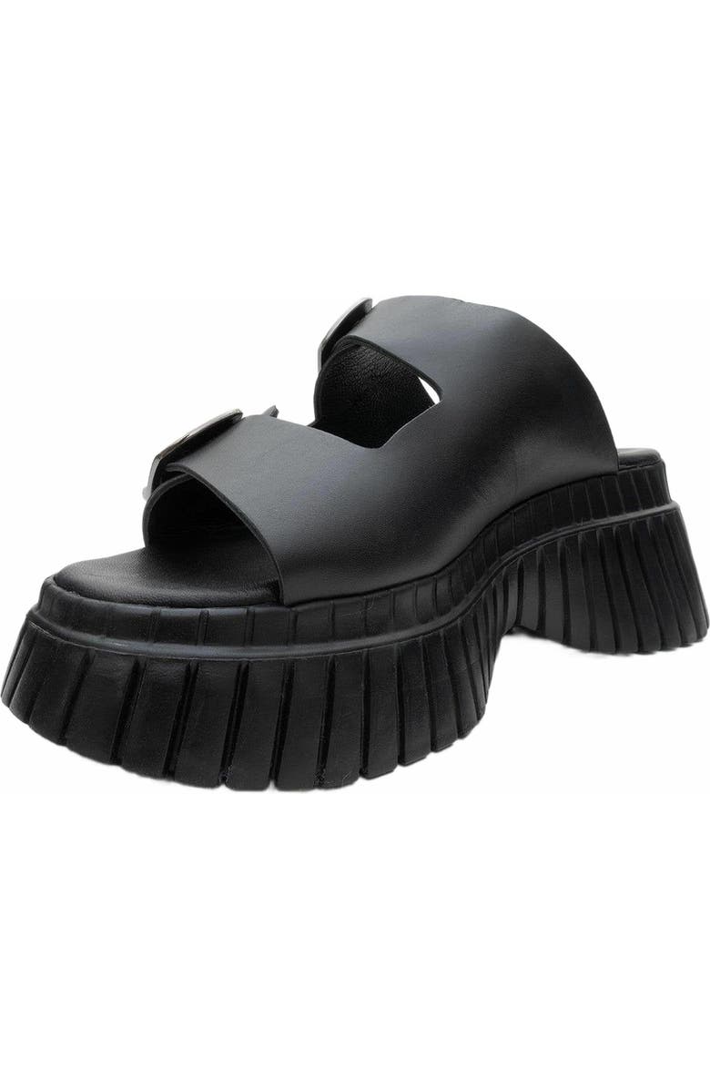 Forever & Always Shoes Joanes Leather Two-Strap Platform Sandal, Alternate, color, Black Leather