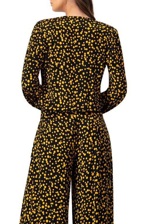 Ivonne Polka Dot Straight Blouse In Black
