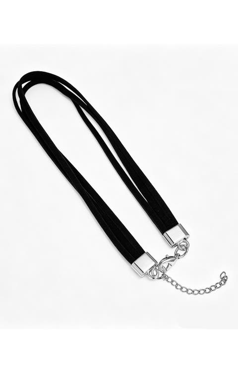 Velvet Three Strand Choker Necklace