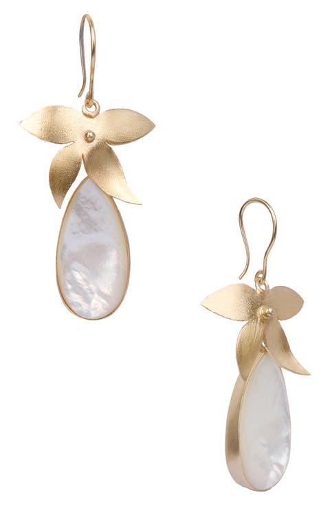Botanical Floral Teardrop Earrings