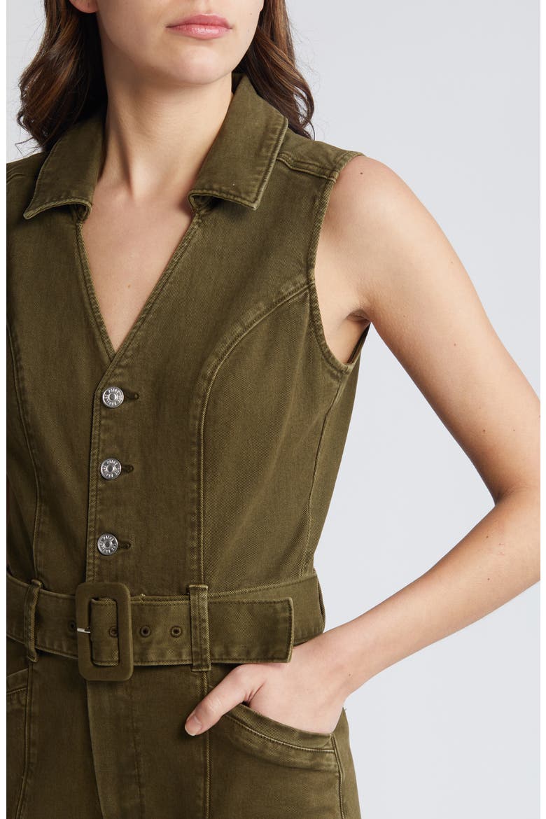 Sasha Belted Denim Jumpsuit, Alternate, color, VINTAGE OLIVE MEADOW