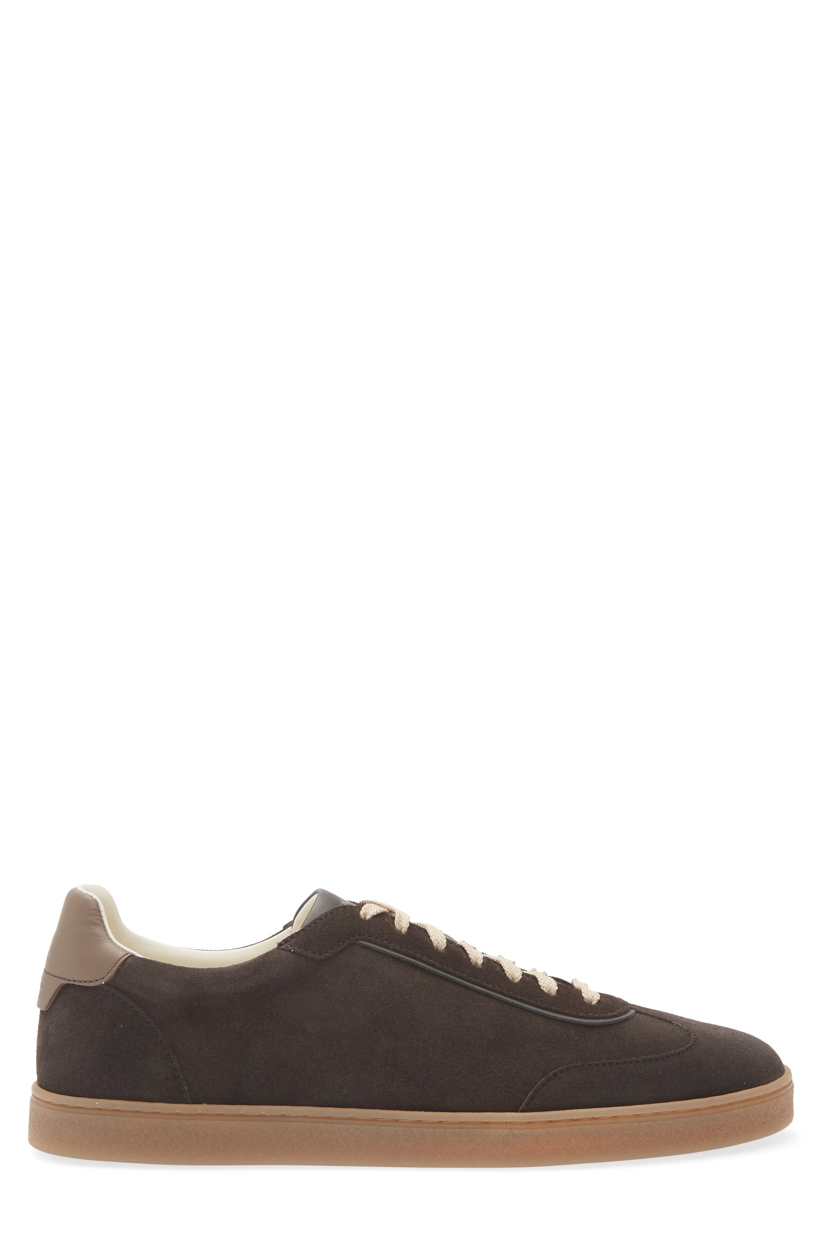 Suede T-Toe Sneaker, Alternate, color, CLV06 PEPPER BISON